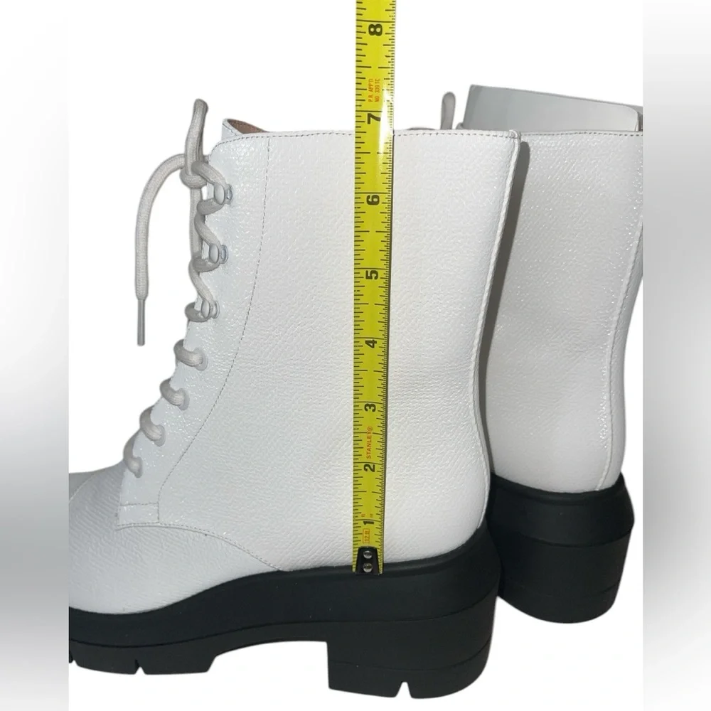 Stuart Weitzman Nisha White Lace-Up Boots Size 8.5 C NIB - Picture 8 of 17